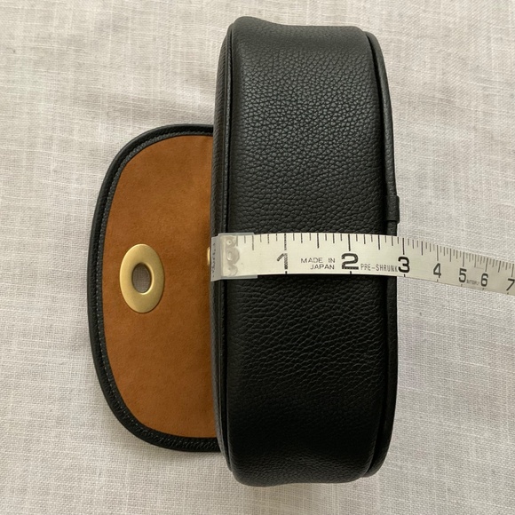 Coach Willow Saddle Crossbody Shoulder Bag Black Pebble Leather 2 Straps NEW - Picture 6 of 16